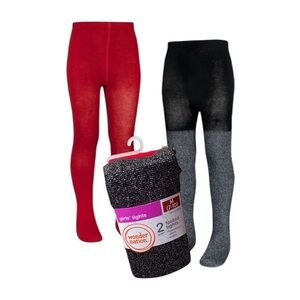 Wonder Nation Gold Lurex And Flat Red Footed Tights